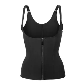 Zippered Waist Trainer Corset Waist Tummy Control Body Shaper Cincher Back Support With Adjustable Straps (Option: S)
