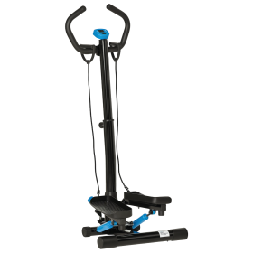 Twist Stepper Machine with Resistance Bands, Adjustable Workout Fitness Equipment with Handle Bar and LCD Display for Home Gym Exercise (Option: Black-410x320x535 mm)