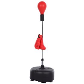 Free Standing Punching Bag with Stand and Boxing Gloves, Height Adjustable Boxing Bag Set, For Training, Exercise, Fitness & Stress Relief - Red (Option: Red-480x240x500 mm)