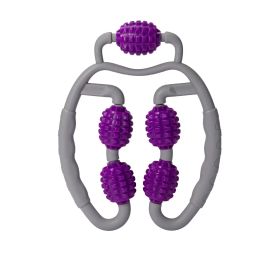 Muscle Roller For Arms; Legs; Calves; 5 Wheels Trigger Point Arm Foam Roller; Deep Massage Tool To Relieve Soreness; Stiffness; Tight Muscles Tennis E (Color: Purple)