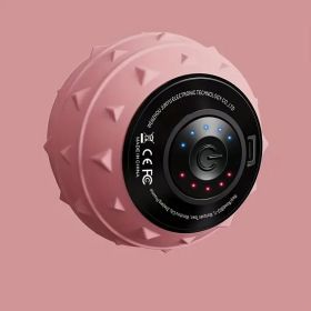 Electric Deep Tissue Massage Ball – Multi-Speed Vibrating Roller for Fascia Release & Muscle Relaxation (Color: Pink)
