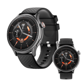 2025 Premium Smart Watch 1.43 Inch HD Round Fitness Tracker Bluetooth Calling Heart Rate Monitor Waterproof 3ATM For Running Gym Hiking Outdoor Advent (Color: Black)