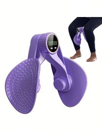 Inner Thigh Exerciser and Pelvic Floor Kegel Trainer with Resistance Bands and LED Counter - 3 Intensity Levels - Home Gym Equipment for Toning and St (Color: Purple)