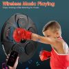 Music Boxing Machine Electronic Wall Target Punching Pad LED Lighted Sandbag Boxing Training Machine Exercise Equipment with Adult Boxing Gloves