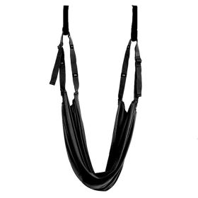Fitness Hip Stretch Yoga Belt Inverted Rope Pull Stretch Belt Split Lower Waist Trainer (Option: Black)